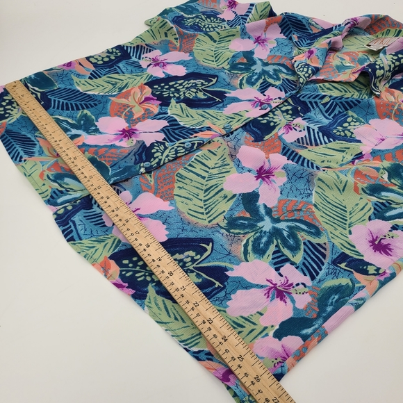 Vintage Tropical Floral Button Front Shirt - Picture 7 of 9